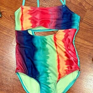 Vibrant Tie-Dye Kids One Piece Swimsuit
